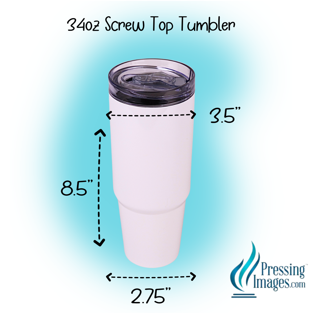 White Screw top Sublimation Tumblers