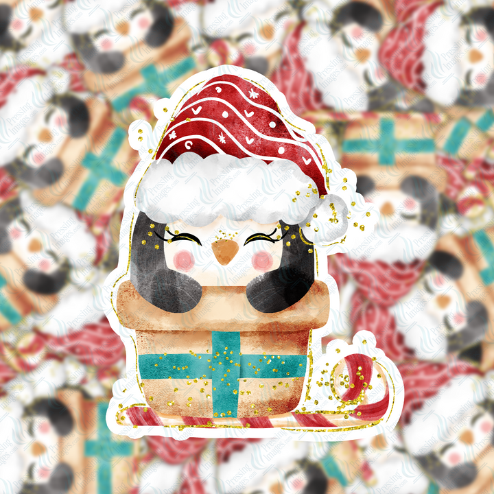 PI 5133 3" Christmas Penguin Ornament Decal & Acrylic Blank