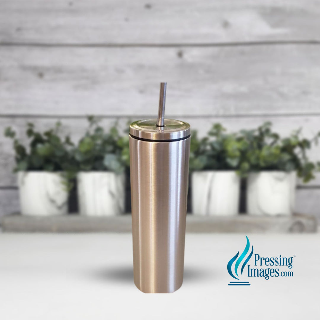 Stainless Steel | 20oz Stainless Straight Skinny with stainless Steel lid