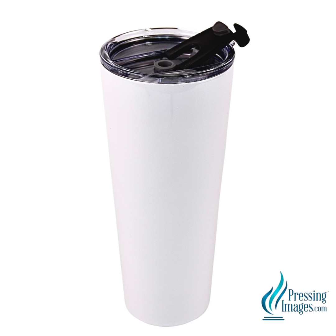 24oz Tapered White Tumbler- sub ready <p>- STRAW NOT INCLUDED - 110024