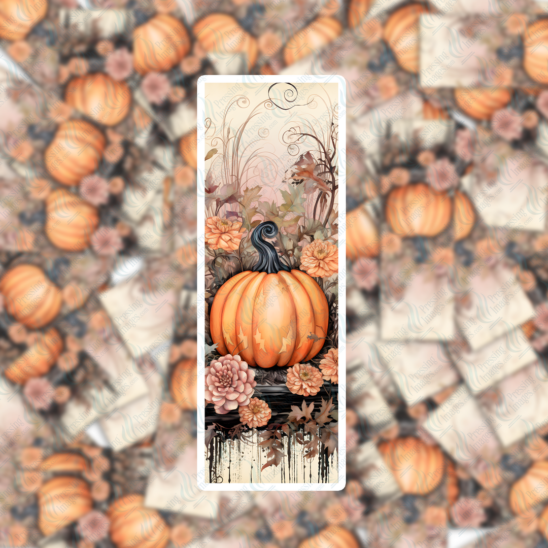 PI 0328 Floral Pumpkins Bookmark Decal & Acrylic Blank
