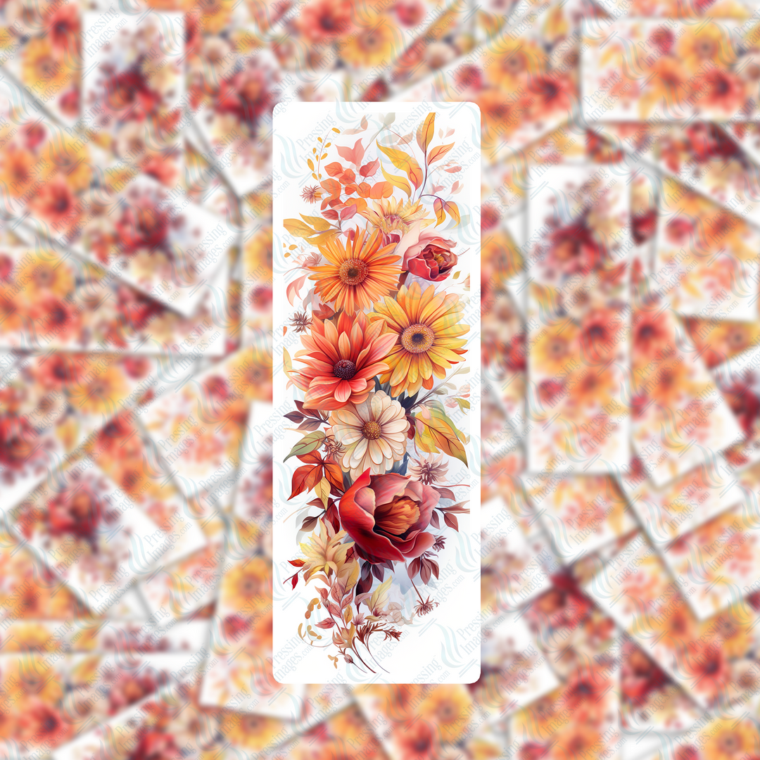 PI 0315 Fall Floral Bookmark Decal & Acrylic Blank