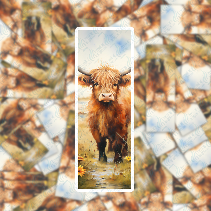 PI 0350 Highland Cow Bookmark Decal & Acrylic Blank