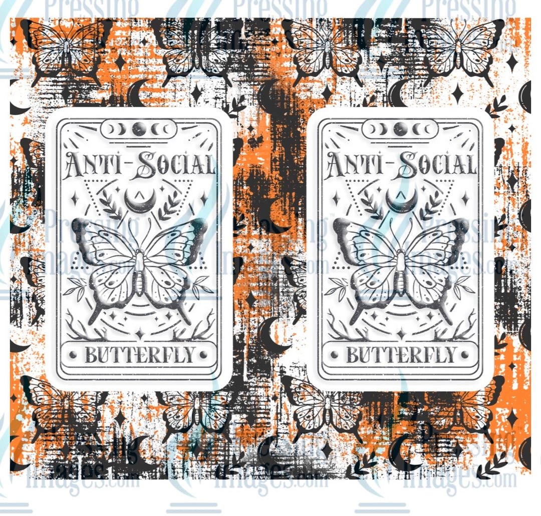 8252 Anti social butterfly tumbler wrap