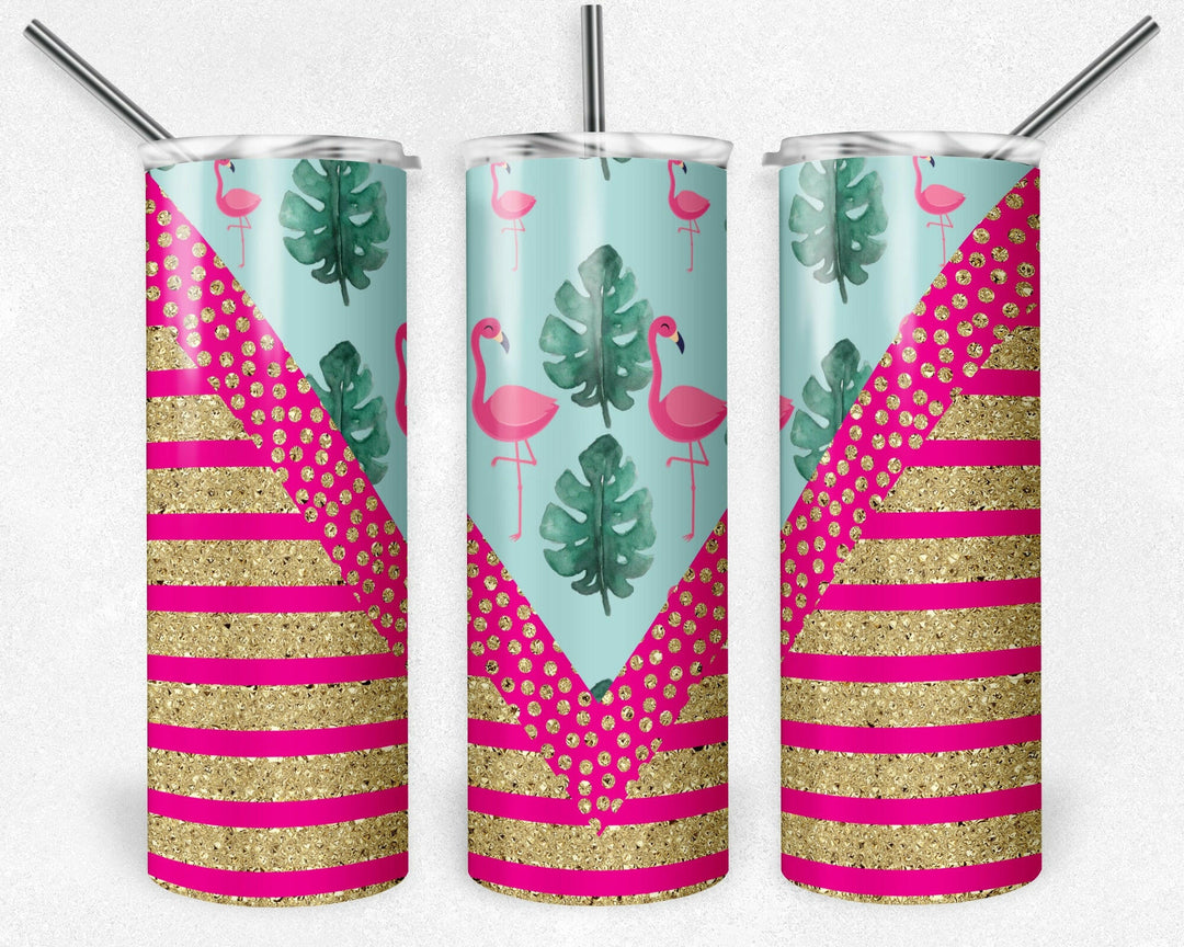 4971 V flamingo tumbler Wrap.