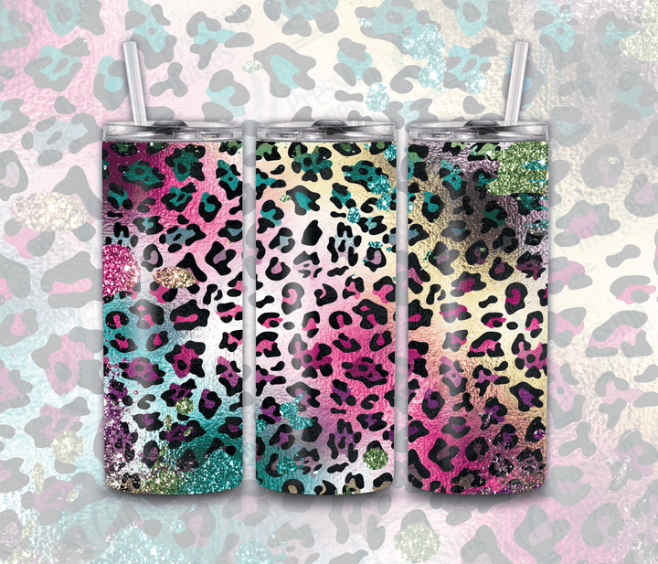 15018 Glitter Rainbow Leopard