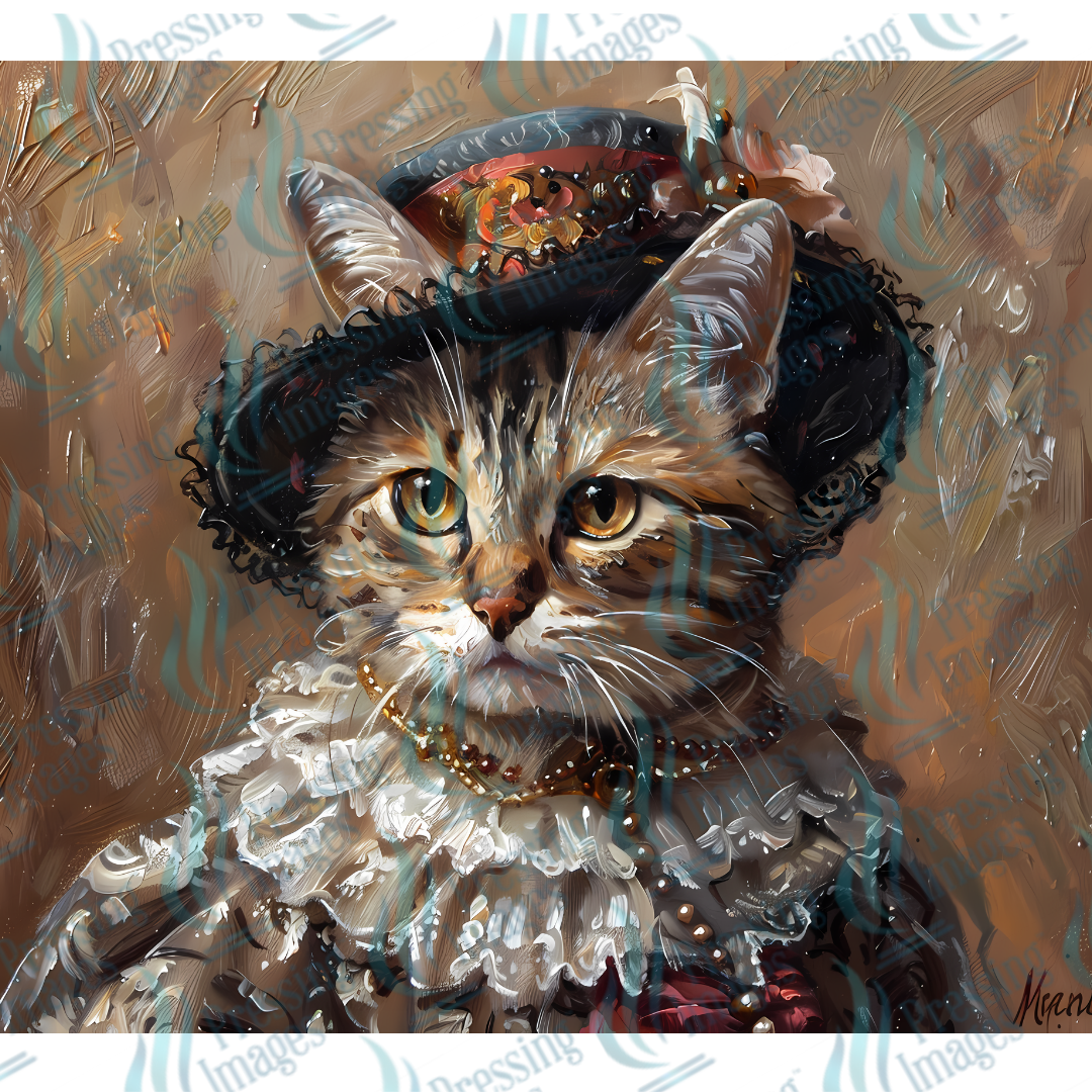 15047 Oil Painting Cat