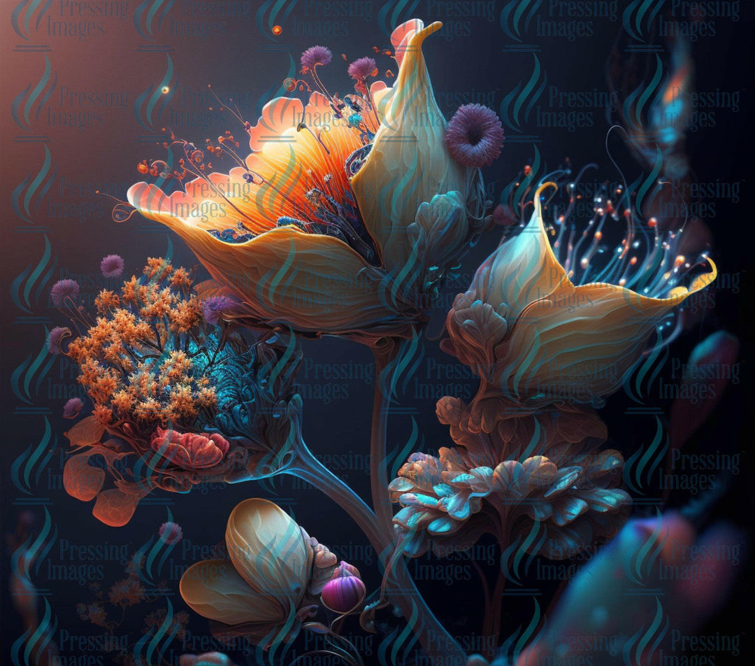 15066  Fantasy Flowers Tumbler Wrap.