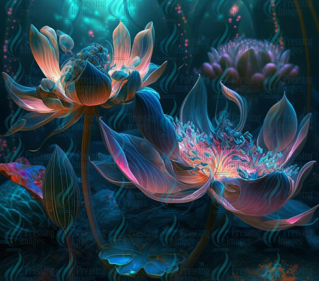 15067  Fantasy Flowers Tumbler Wrap.