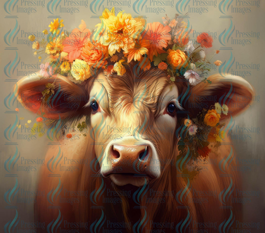 15081 Floral Cow Tumbler Wrap.