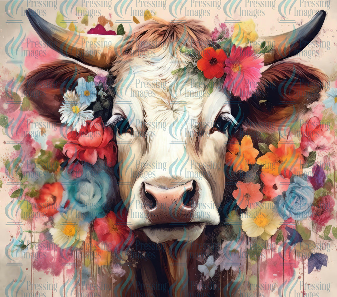 15082 Floral Cow 2 Tumbler Wrap.