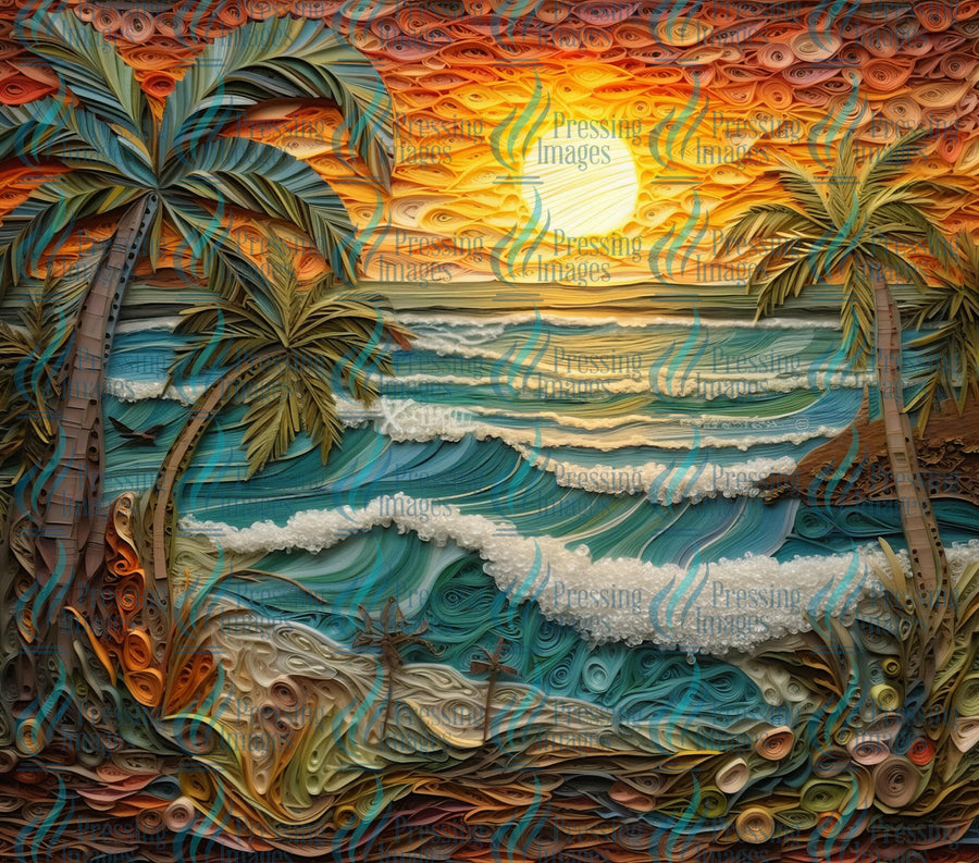 15086 Beautiful Beach Tumbler Wrap.