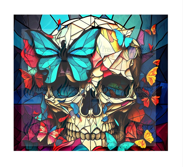 8020 skull stained glass tumbler Wrap