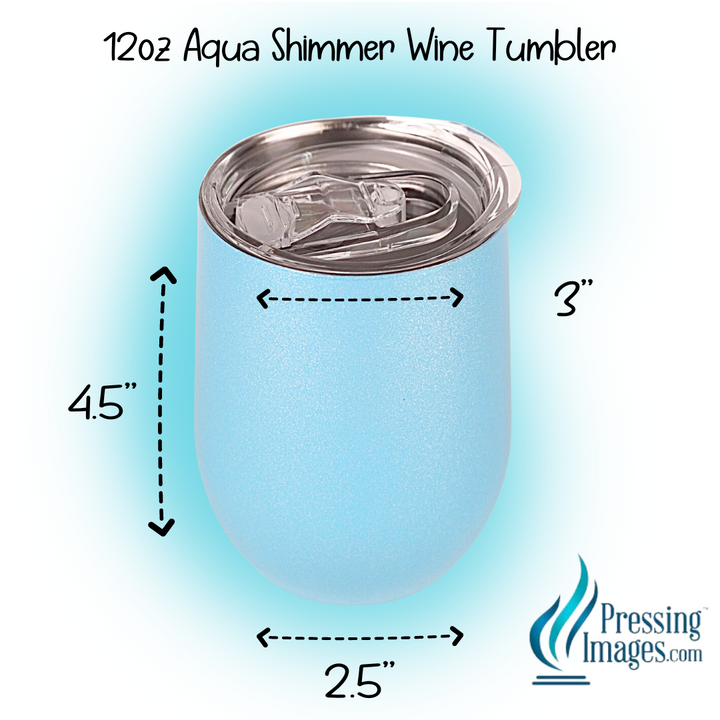 Aqua Shimmer Wine Tumbler (copper lined) STRAWS NOT INCLUDED