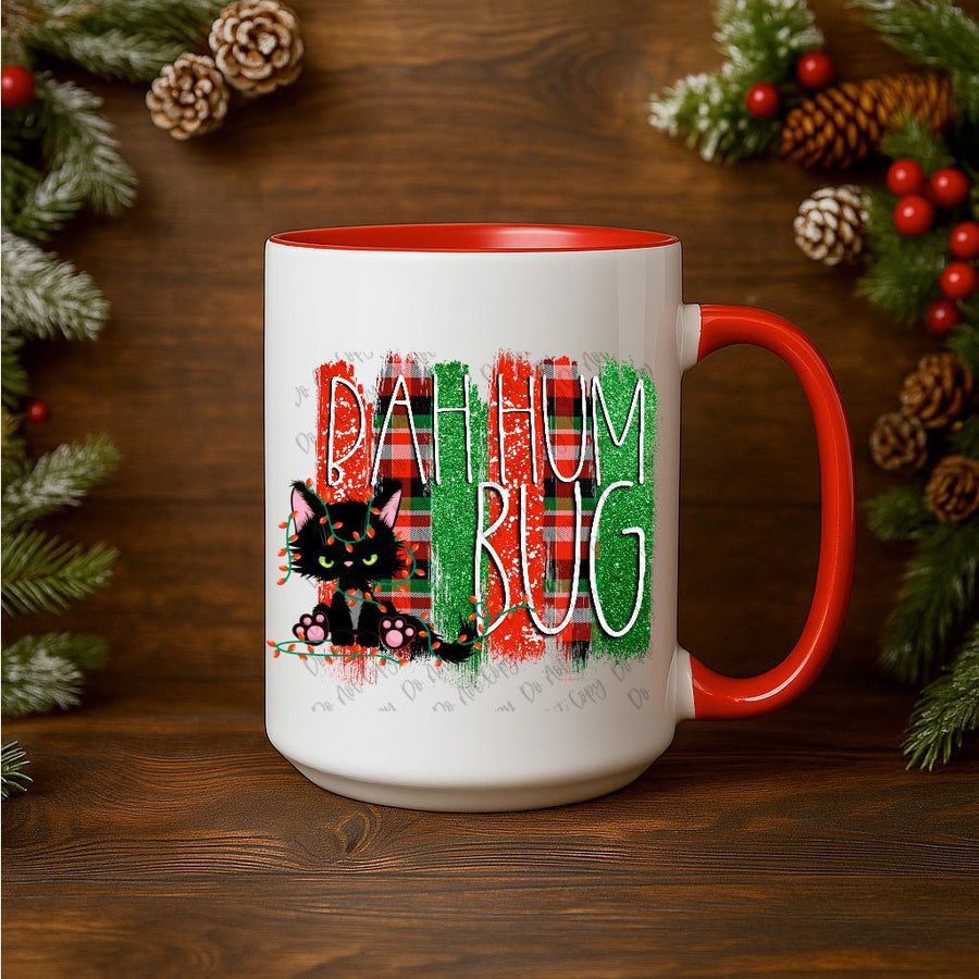 15oz Ceramic Mug - Bah Humbug Cat - Pressing Images