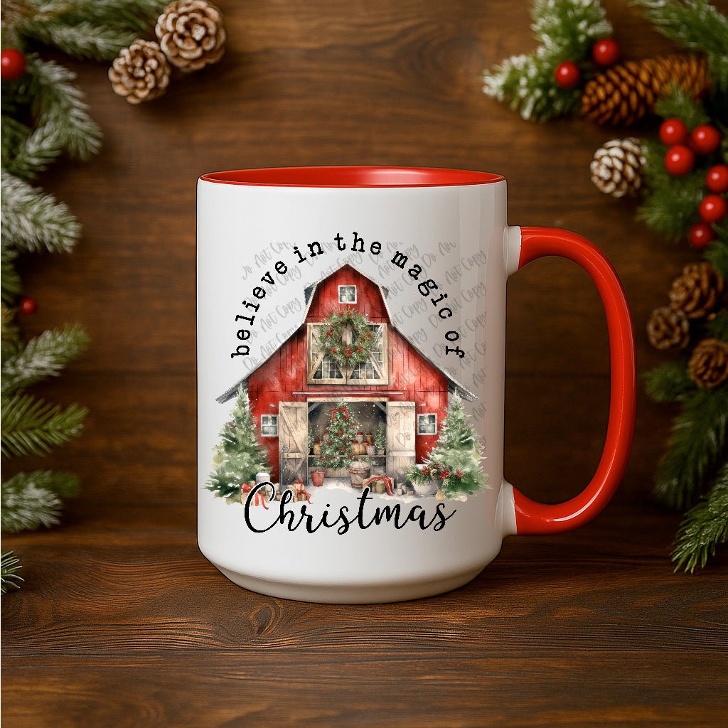 15oz Ceramic Mug - Believe in Christmas - Pressing Images