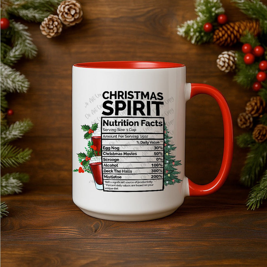 15oz Ceramic Mug - Christmas Spirit - Pressing Images
