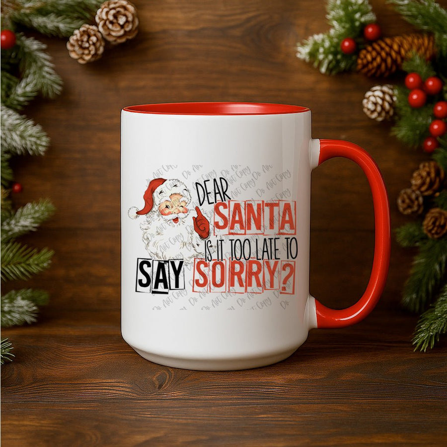 15oz Ceramic Mug - Dear Santa - Pressing Images