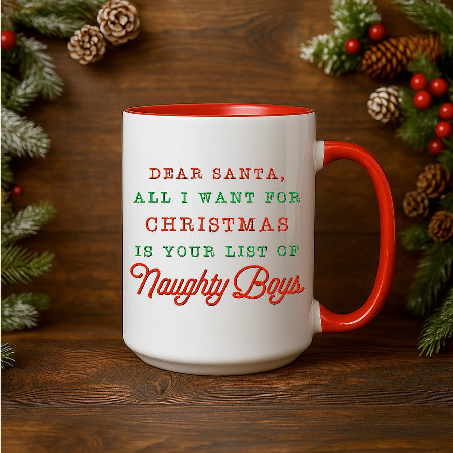 15oz Ceramic Mug Dear Santa - Pressing Images