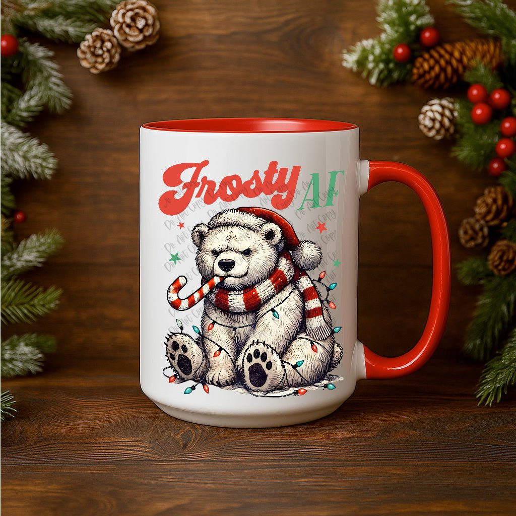 15oz Ceramic Mug - Frosty AF - Pressing Images