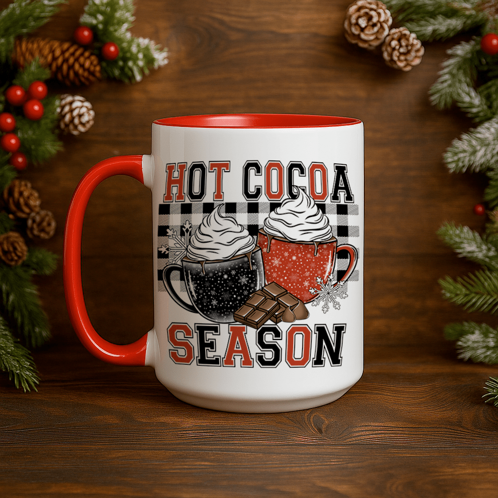 15oz Ceramic Mug - Hot Cocoa Season - Pressing Images