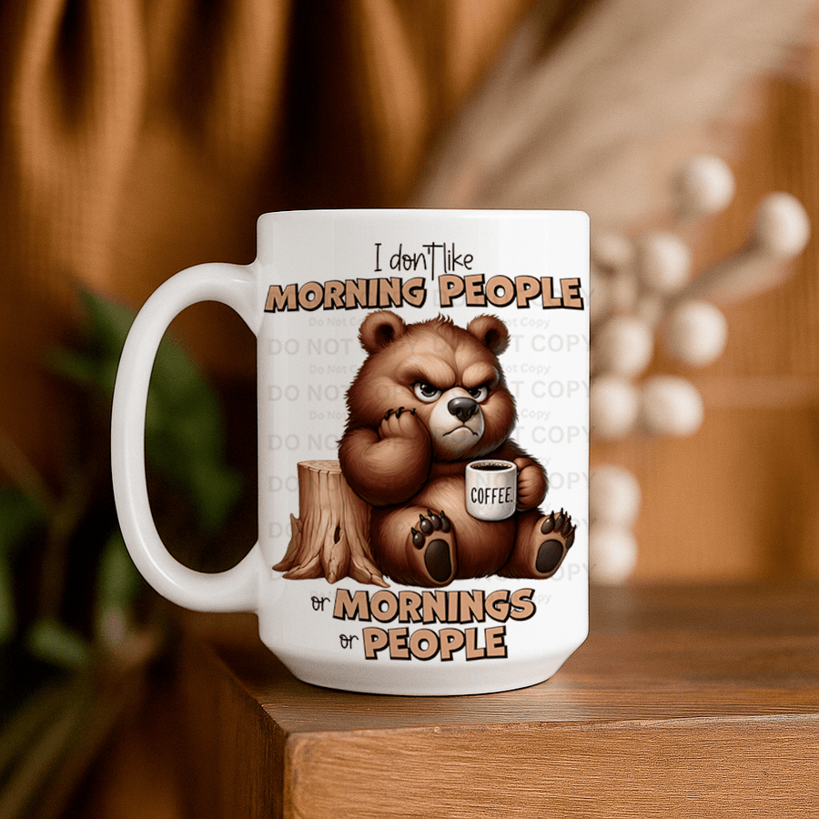 15oz Ceramic Mug - Morning People - Pressing Images