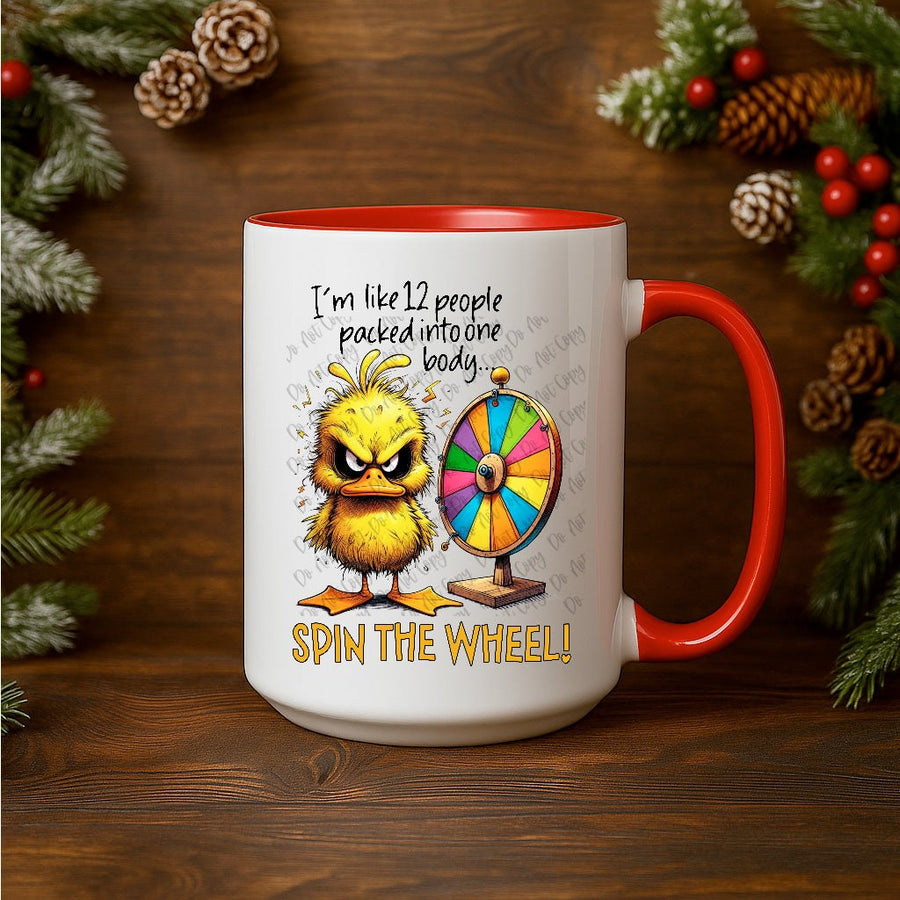 15oz Ceramic Mug - Spin The Wheel - Pressing Images