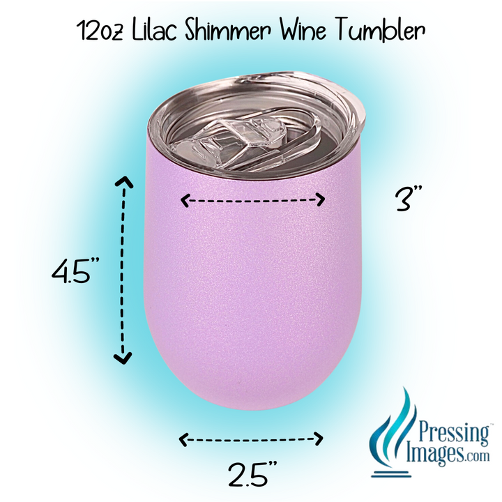 Lilac Shimmer Wine Tumbler (copper lined) <p>- STRAW NOT INCLUDED (opt. below)