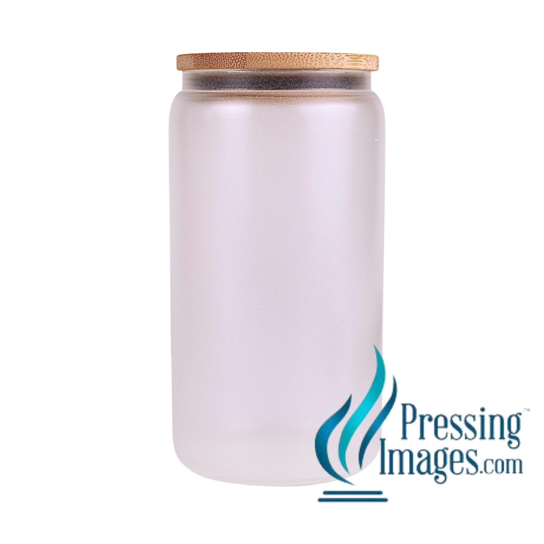 Glow 16oz Glass with Bamboo Lid Sublimation
