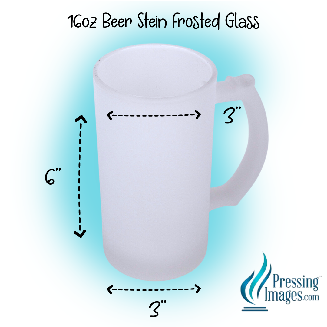 Beer Stein Frosted Glass 16oz Sublimation - 110065