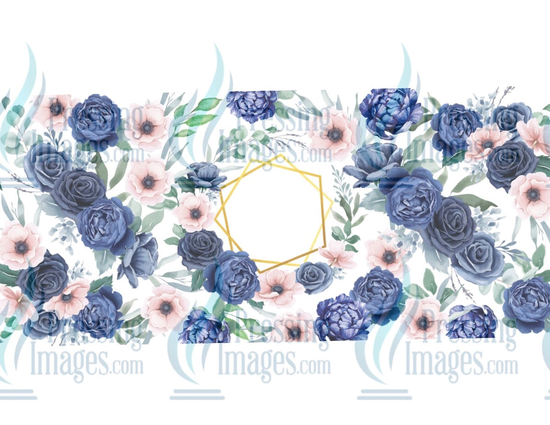 UVW 1186 Blue floral blank