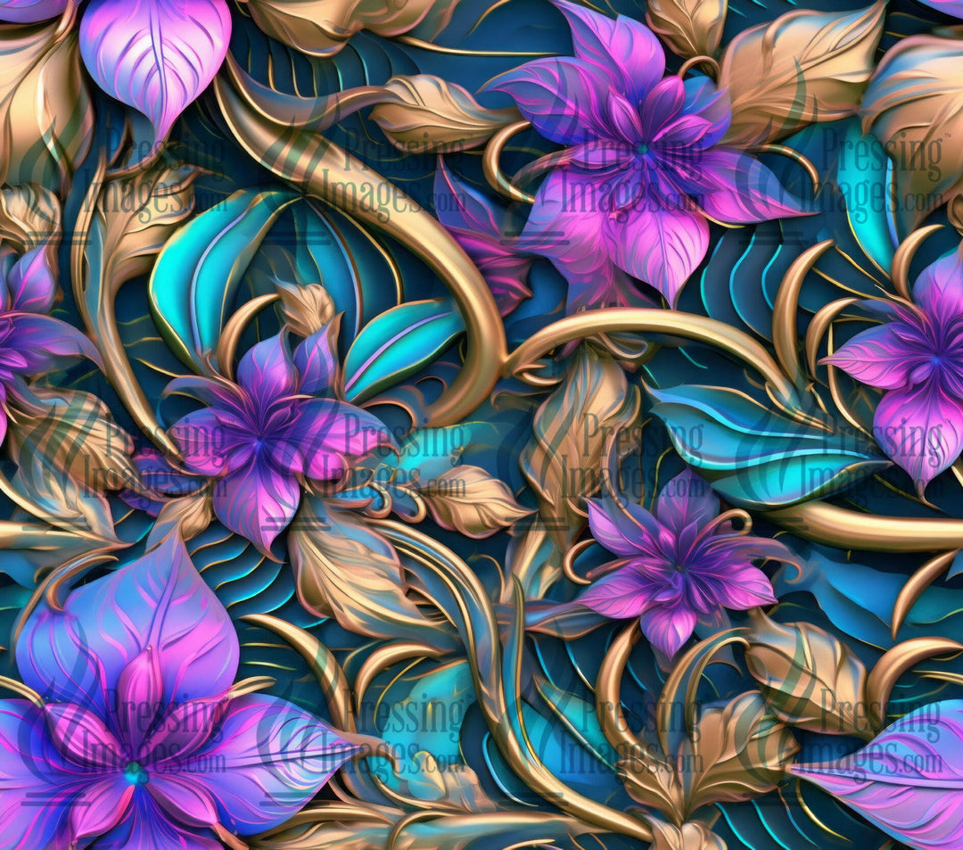 15321 Flower tumbler Wrap.