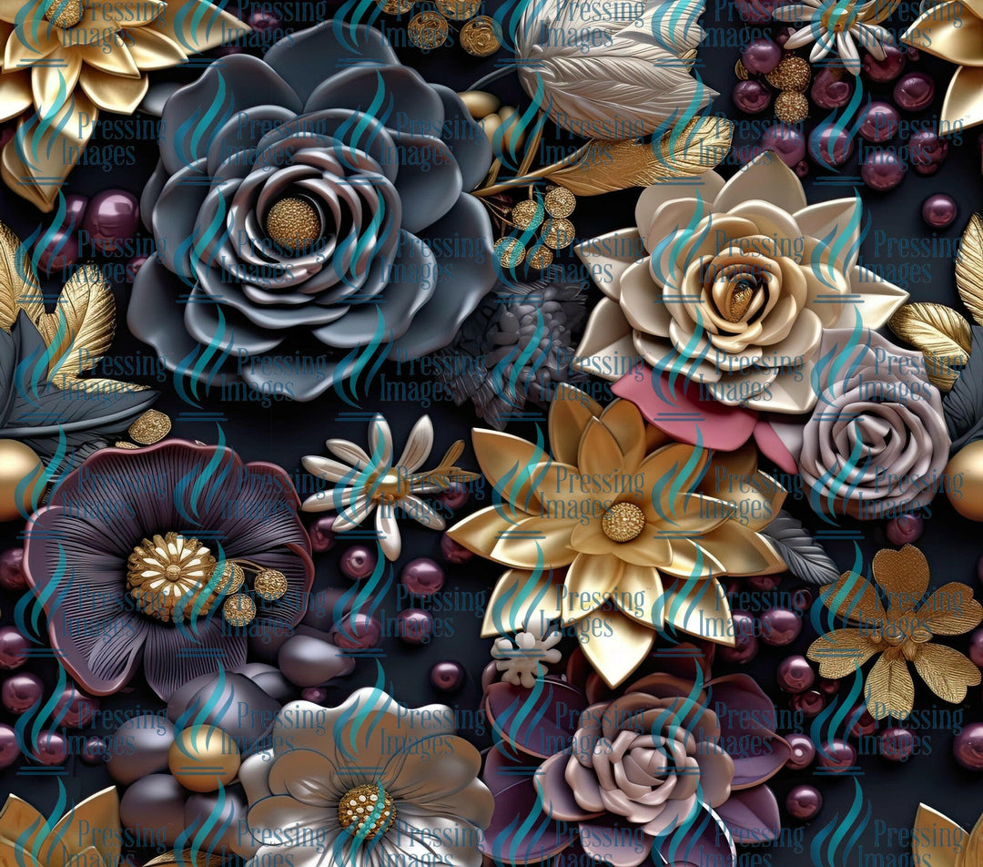 33311 Dark Floral Tumbler Wrap.