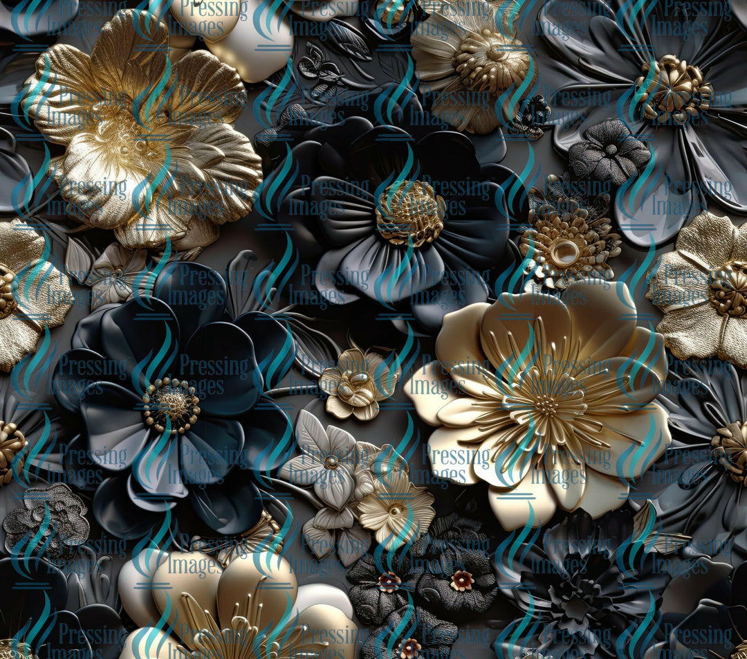 33312 Dark Flowers Tumbler Wrap.