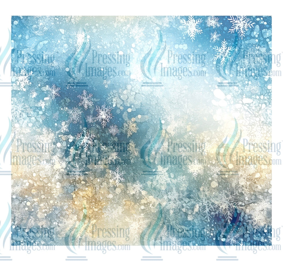 8342 Blue/gold snowflake tumbler wrap