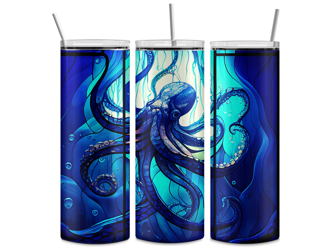 8016 Octopus stained glass tumbler Wrap