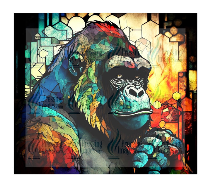 8026 Gorilla stained glass tumbler Wrap