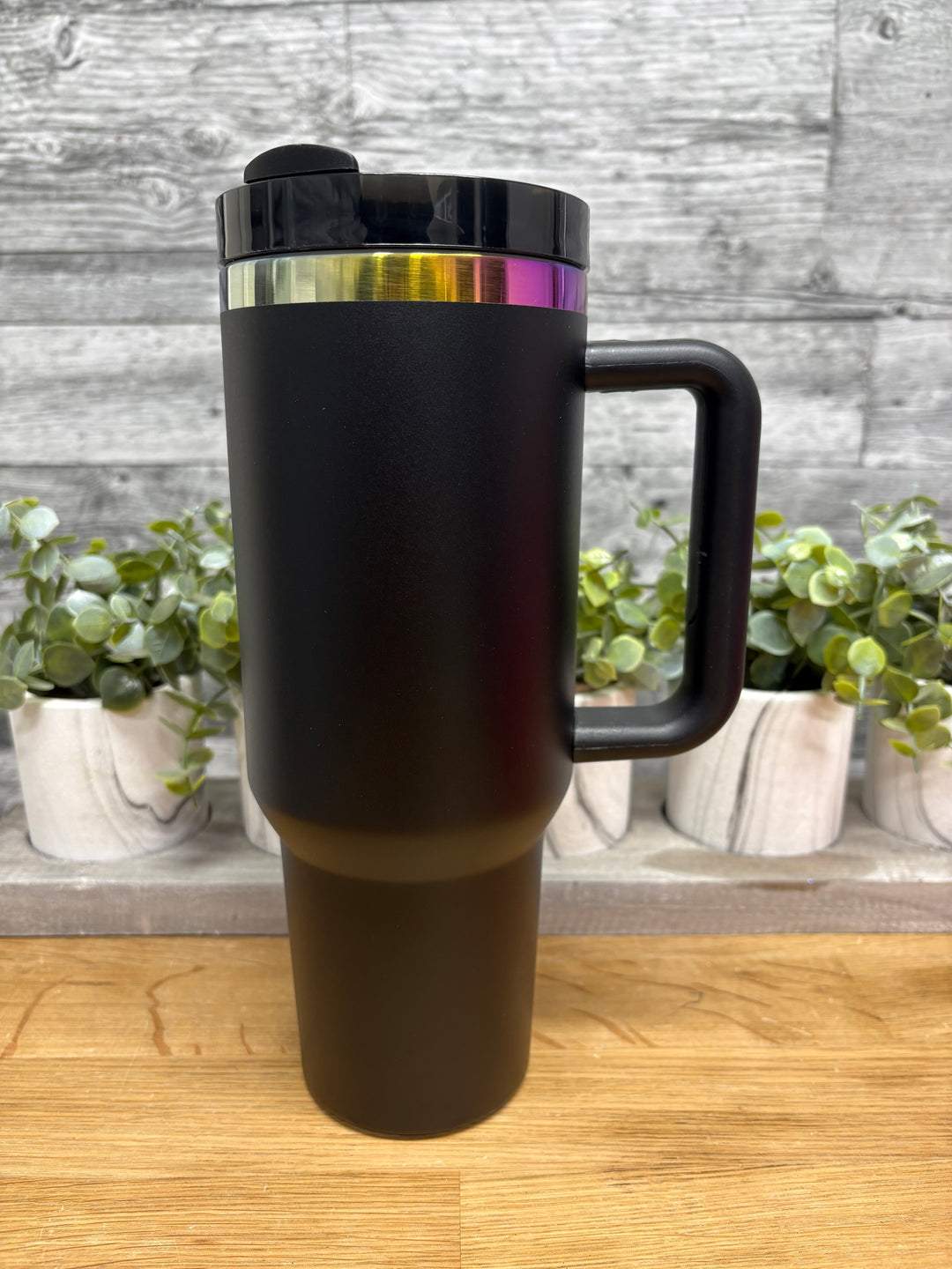 40oz black tumbler (engrave)