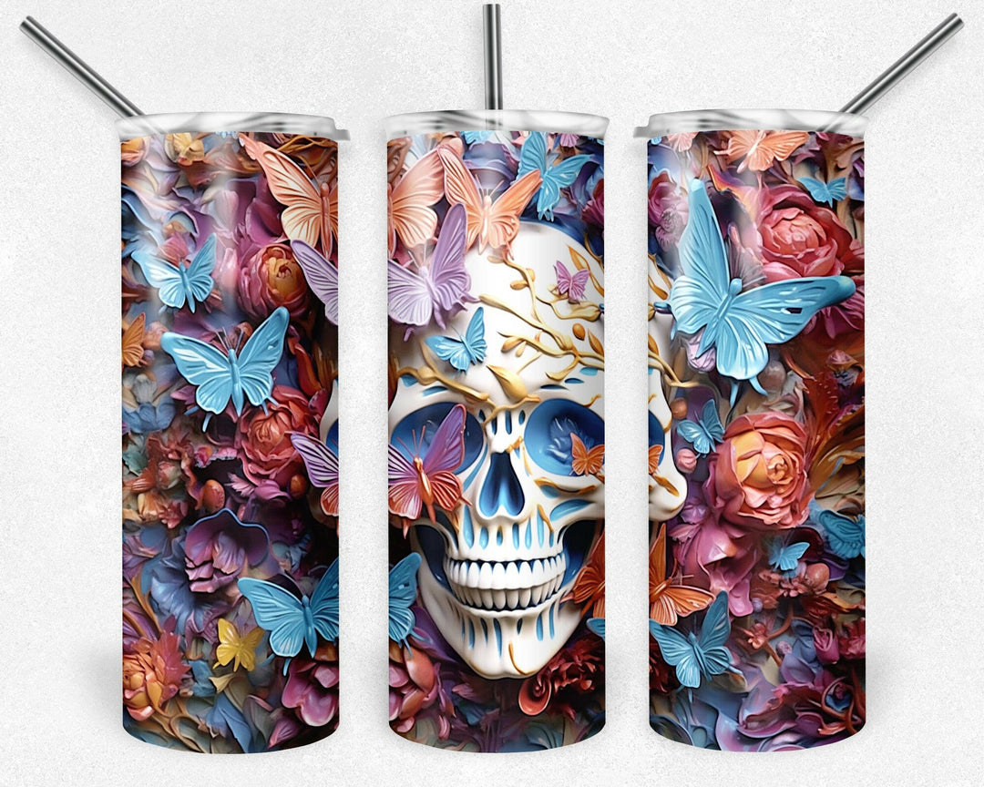 8117 skull tumbler wrap.