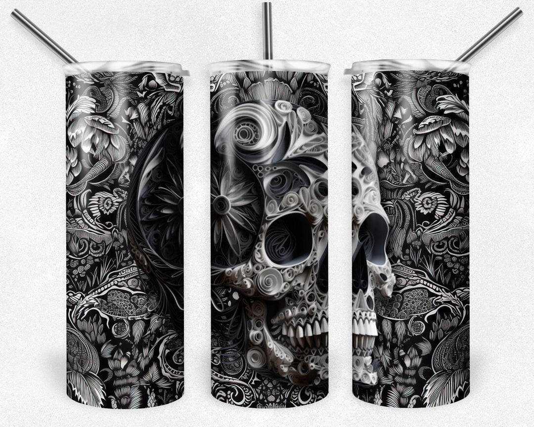 4930 Skull tumbler Wrap.