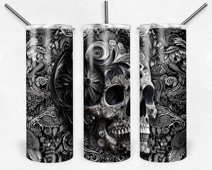 4930 Skull tumbler Wrap.