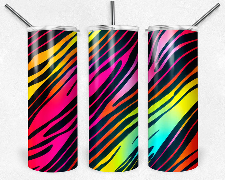 4997 Neon zebra tumbler Wrap