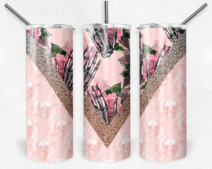 4970 V skull hand tumbler Wrap