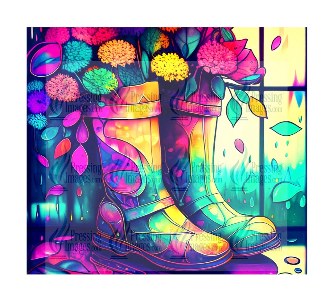 8023 Boots stained glass tumbler Wrap