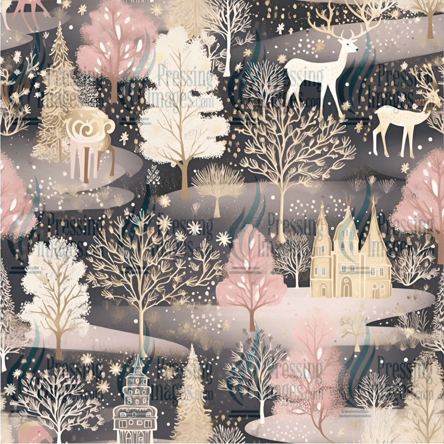 5001 Pink Vintage Christmas - Pressing Images