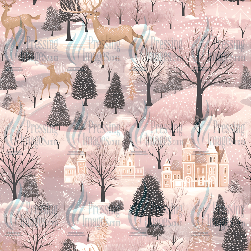 5003 Pink Vintage Christmas - Pressing Images