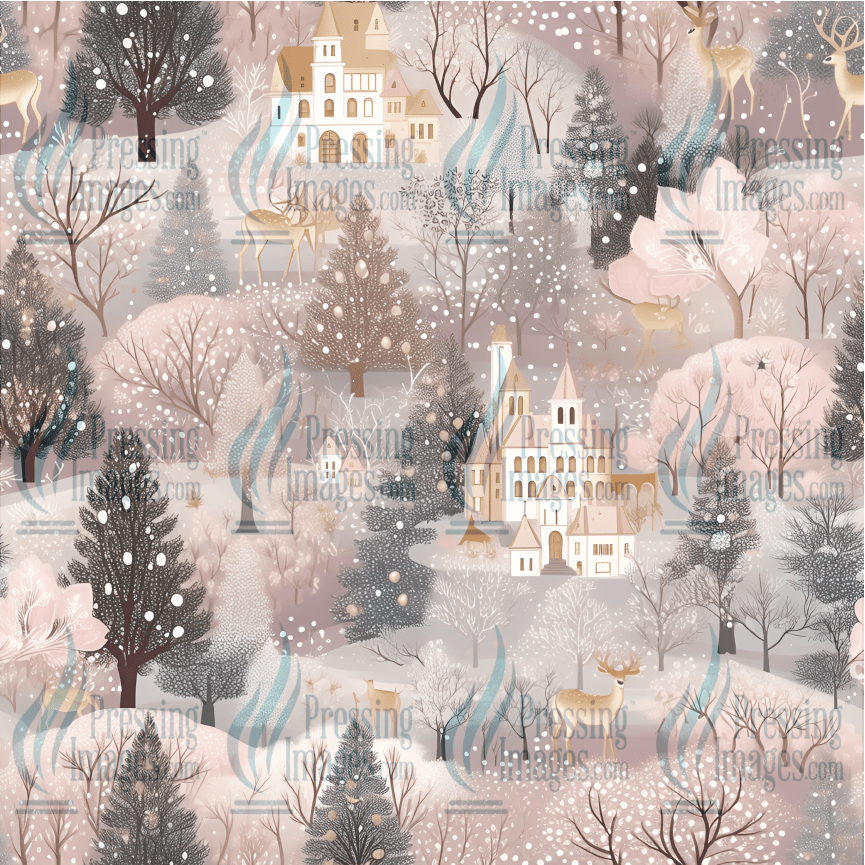 5004 Pink Vintage Christmas - Pressing Images