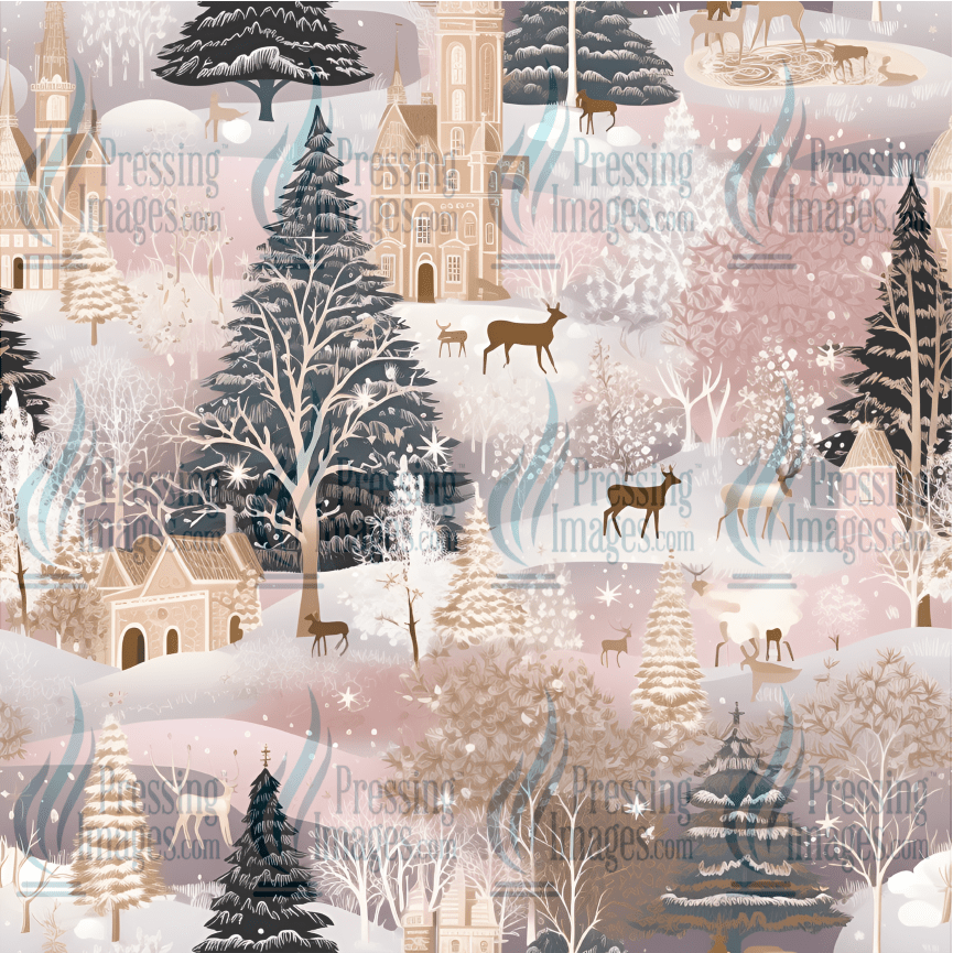 5005 Pink Vintage Christmas - Pressing Images