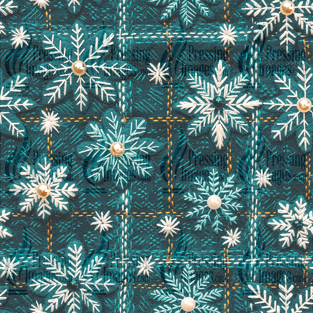 5103 Snowflake Fabric - Pressing Images