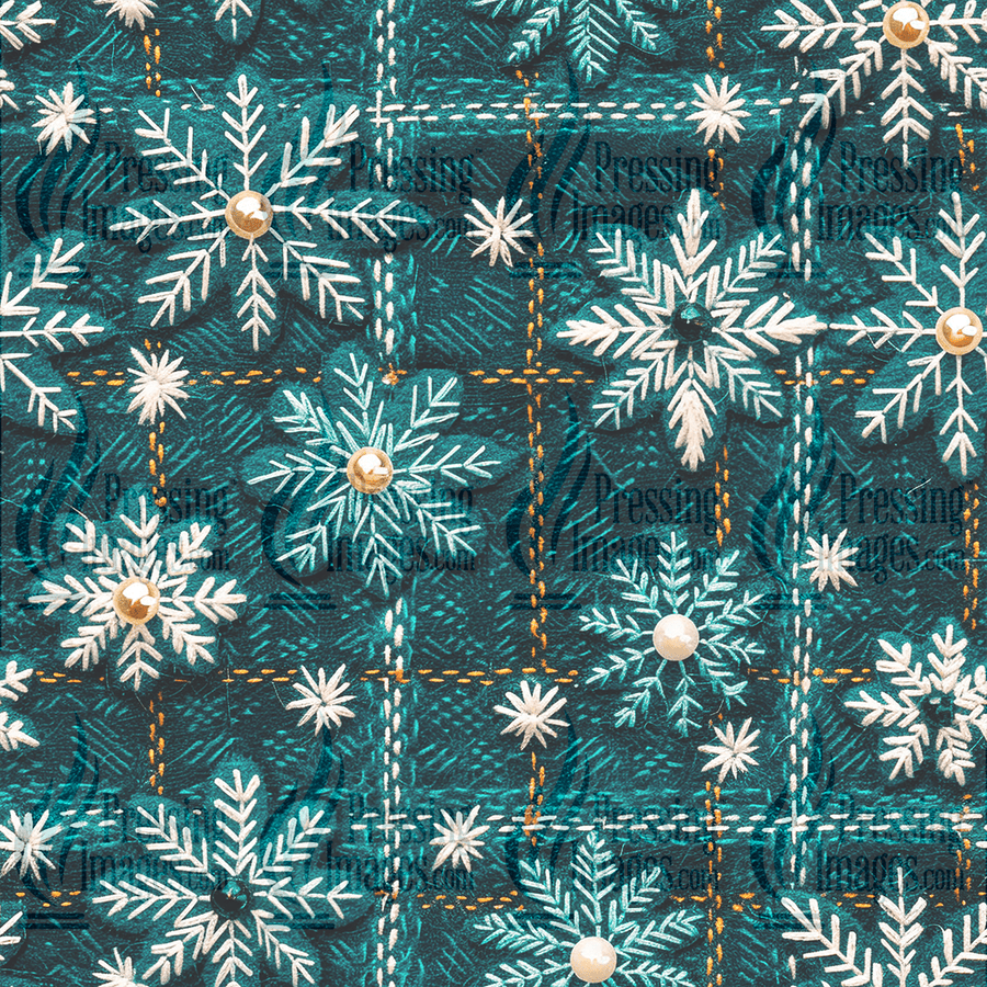 5103 Snowflake Fabric - Pressing Images